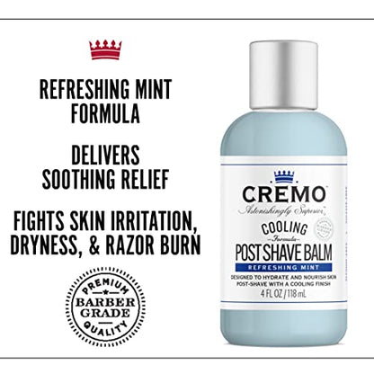 CREMO - Cooling Post Shave Balm For Men | Refreshing Mint Formula | 118ml