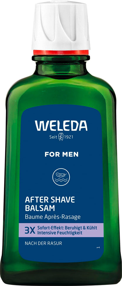 WELEDA Bio FOR MEN After Shave Balsam, erfrischendes Naturkosmetik Balsam zur Pflege und Beruhigung der Haut nach der Rasur, Lotion für reichhaltige Pflege und Schutz vor dem Austrocknen (1 x 100 ml)