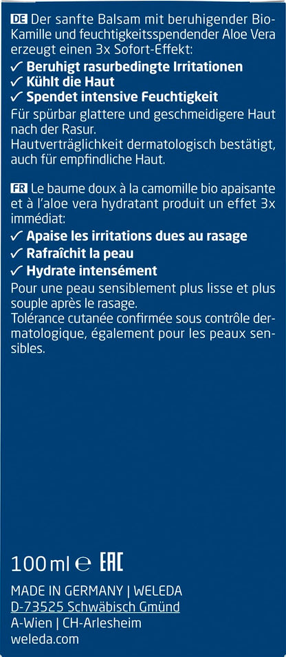 WELEDA Bio FOR MEN After Shave Balsam, erfrischendes Naturkosmetik Balsam zur Pflege und Beruhigung der Haut nach der Rasur, Lotion für reichhaltige Pflege und Schutz vor dem Austrocknen (1 x 100 ml)