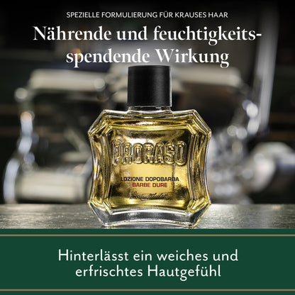 Proraso After Shave Lotion Nourishing, 100 ml, Aftershave für Männer mit Sandelholz & Shea-Öl spendet Feuchtigkeit und stellt den Hautkomfort wieder her, Made in Italy
