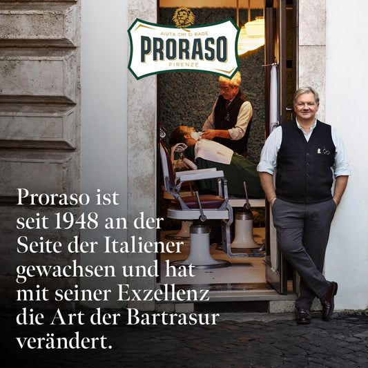 Proraso After Shave Lotion Nourishing, 100 ml, Aftershave für Männer mit Sandelholz & Shea-Öl spendet Feuchtigkeit und stellt den Hautkomfort wieder her, Made in Italy